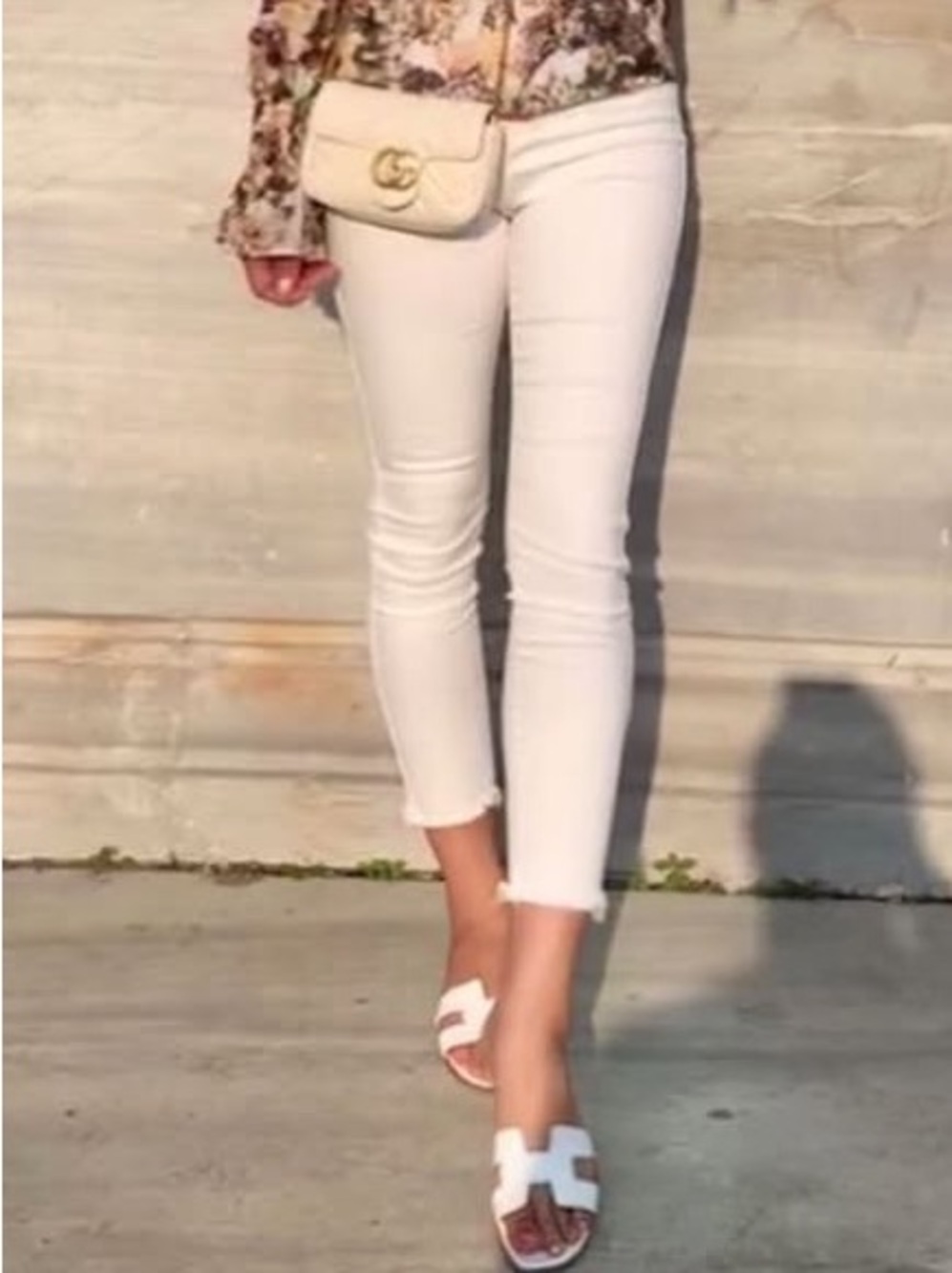 White High-waisted Skinny Jeans